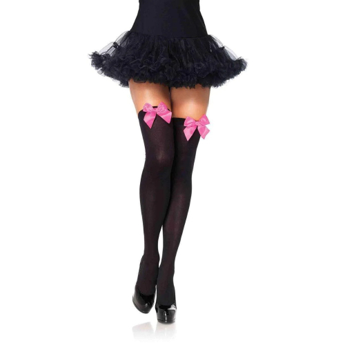 Stylish Kay Opaque Thigh Highs W-Bow