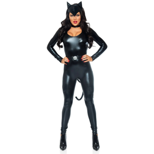 Tempting Black Feline Femme Fatale Costume