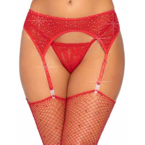 Attractive Roxy Rhinestone Garter Belt