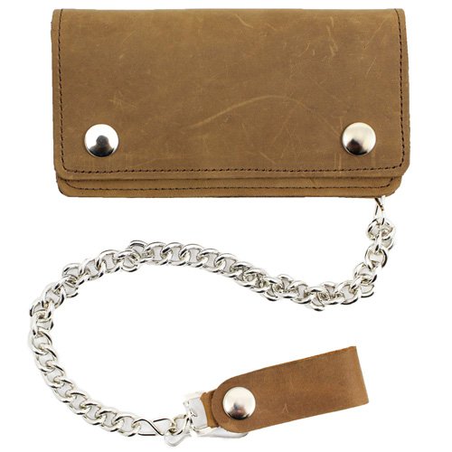 Pull Up Leather Chain Wallet