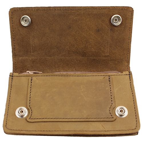 Pull Up Leather Chain Wallet