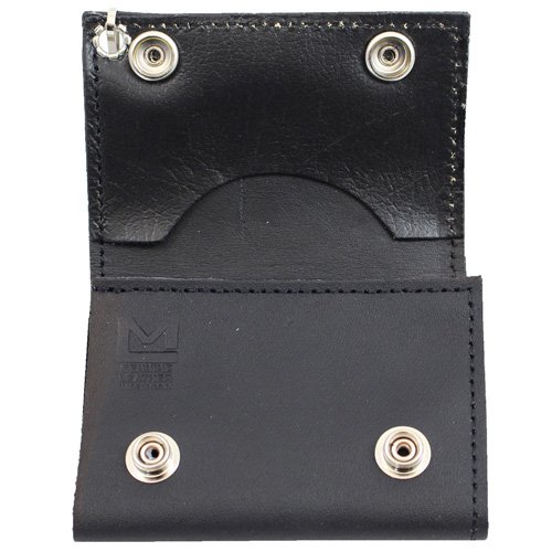 Tri-Fold Leather Chain Wallet
