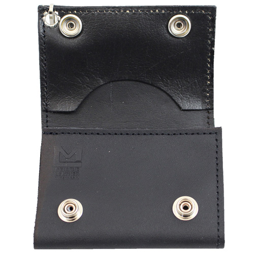 Tri-Fold Leather Chain Wallet