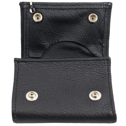 Tri-Fold Soft Leather Chain Wallet