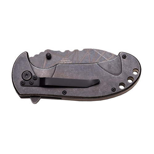 Dark Side Half Serrated Stonewash Blade Folding knife 
