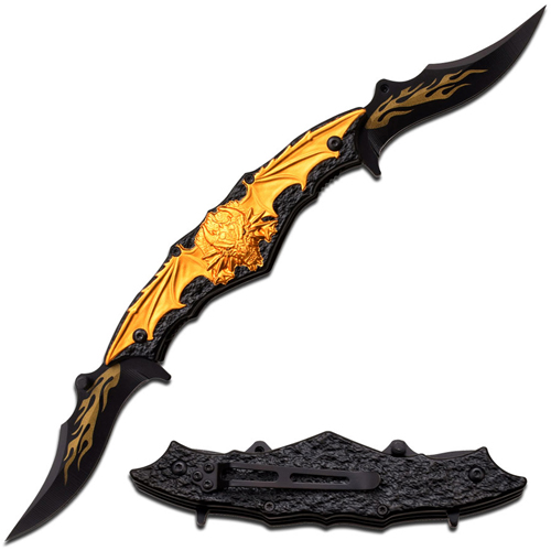 Dark Side Black Finished Blades Spring Knife