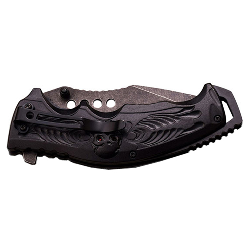 Dark Side Two Tone Aluminum Handle Folding Blade Knife