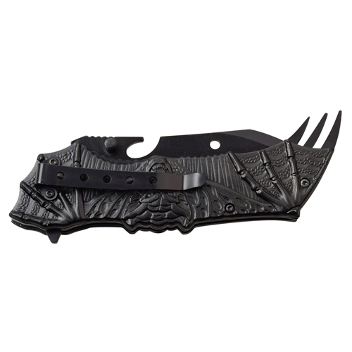 Dark Side Blades Bat Art Aluminum Handle Folding Knife