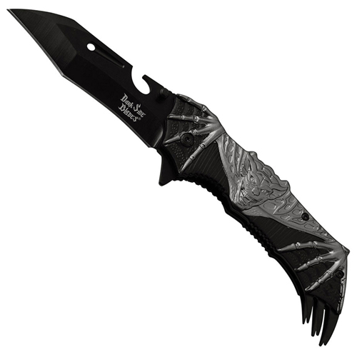 Dark Side Blades Bat Art Aluminum Handle Folding Knife