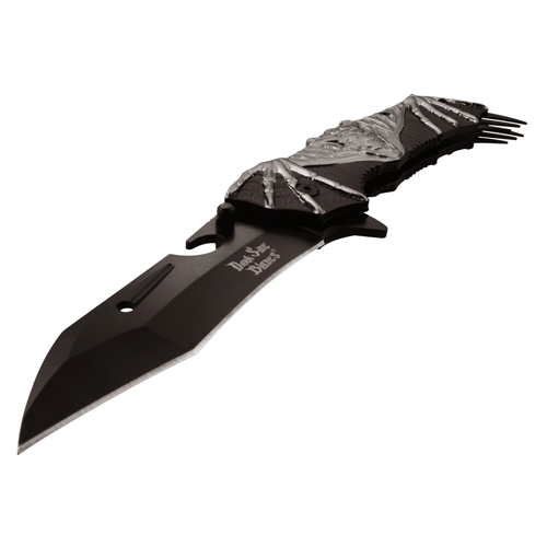 Dark Side Blades Bat Art Aluminum Handle Folding Knife
