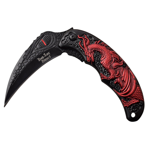 Dark Side Blades Dragon Art Aluminum Handle Folding Knife