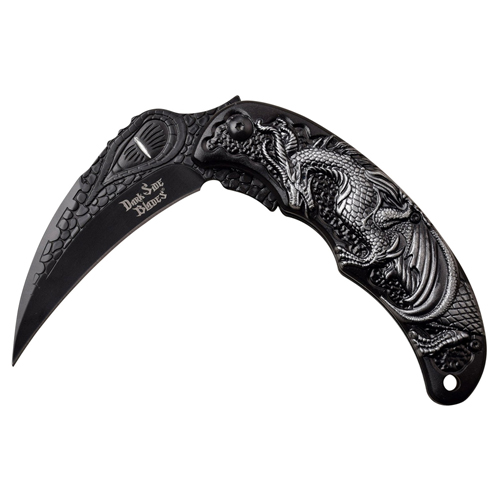 Dark Side Blades Dragon Art Aluminum Handle Folding Knife