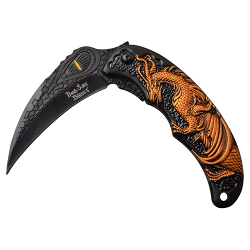 Dark Side Blades Dragon Art Aluminum Handle Folding Knife