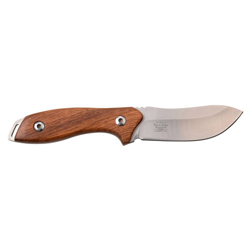 Elk Ridge Wood Handle Fixed Blade Knife w/ Leather Sheath