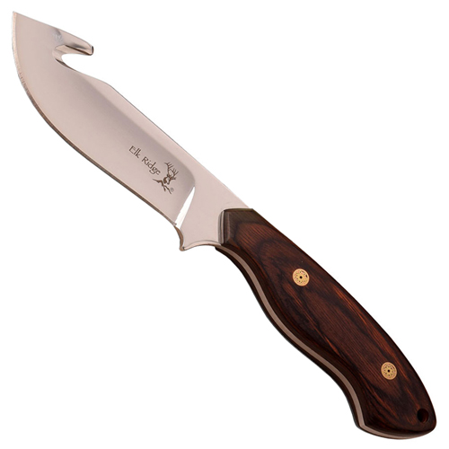 ELK Ridge ER-563 Mirror Finish Gut Hook Blade Fixed Knife - 8 Inch
