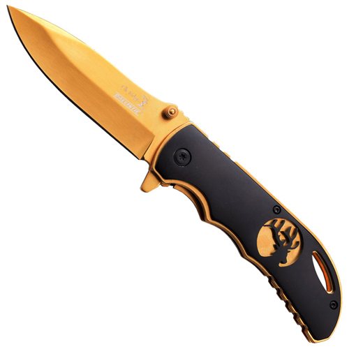 Elk Ridge Stainless Steel Handle w/ Overlay Folding Knife