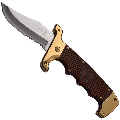 Elk Ridge 3.75 Inch Blade Pakkawood Handle Folding Knife