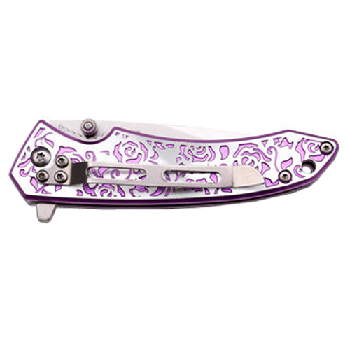 Femme Fatale CD Glare Aluminum Handle Folding Knife