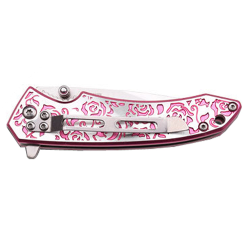 Femme Fatale CD Glare Aluminum Handle Folding Knife