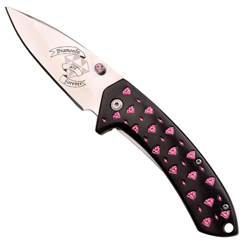 Femme Fatale Diamonds Are Forever Folding Knife