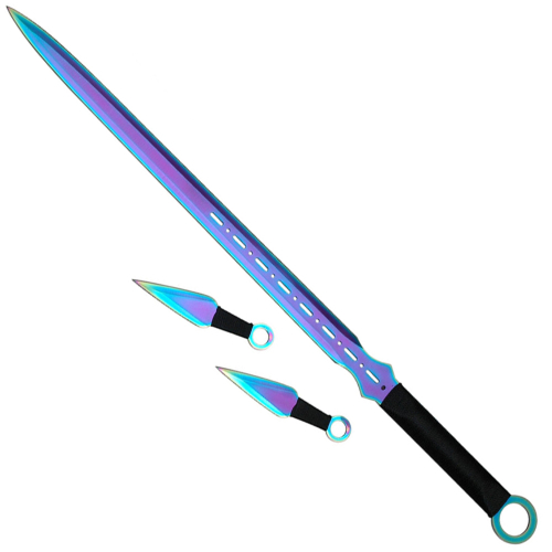Master Cutlery Fantasy Master Sword - Rainbow TiNite Coated Blade