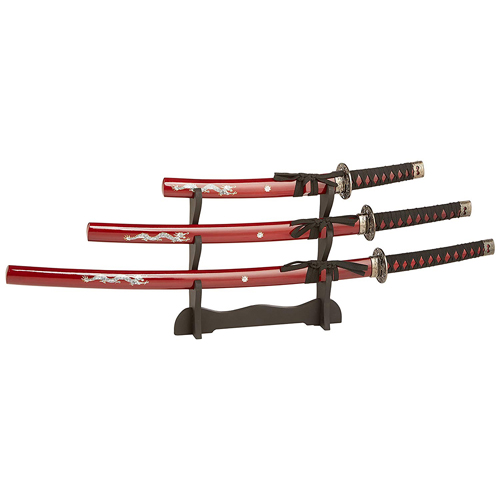 JS-697 Samurai Sword 3 Pcs Set with Display Stand