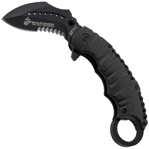 US Marines A1019 Half Serrated Edge Blade Folding Knife