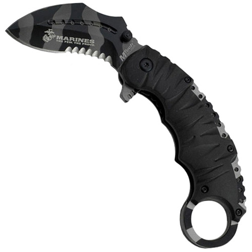US Marines A1019 Half Serrated Edge Blade Folding Knife