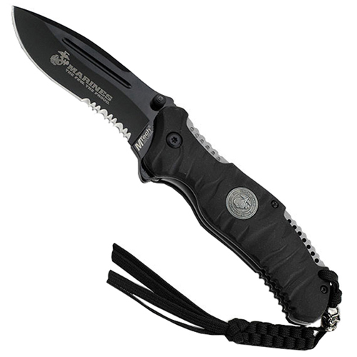 US Marine 3.5 Inch Half Serrated Edge Folding Blade Knife