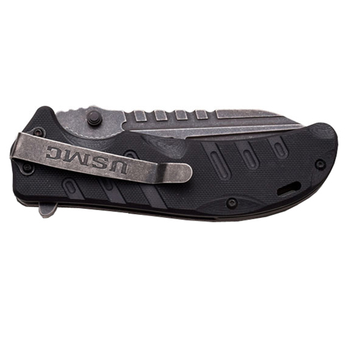 US Marines Half Serrated G10 Handle Folding Knife 