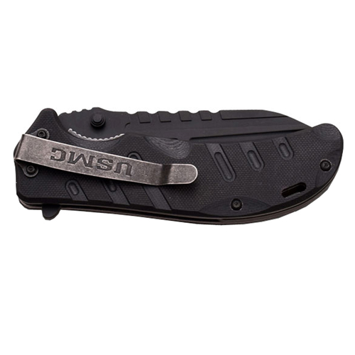 US Marines Half Serrated G10 Handle Folding Knife 