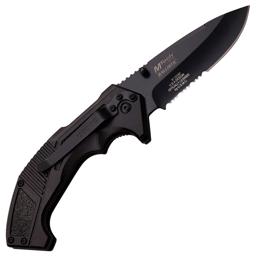 MTech USA Marines Black Anodized Aluminum Handle Folding Knife