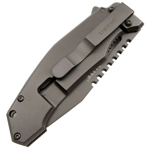 USMC Elite Tactical 5 Inch Grey Folding Knife