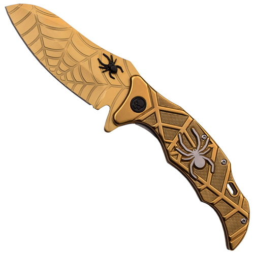 Masters Collection Sculptured Spider Folding Blade Knife