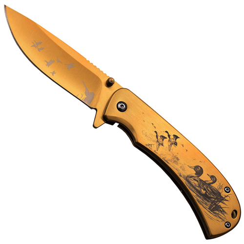 Masters Collection Laser Etch Artwork Folding Blade Knife