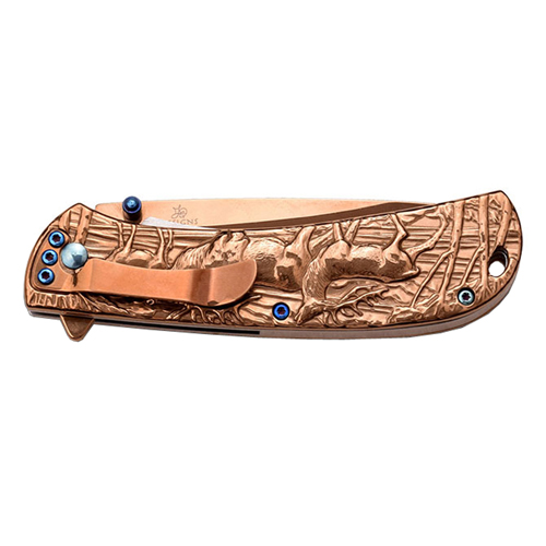 Masters Collection Elk Sculpture Handle Folding Knife