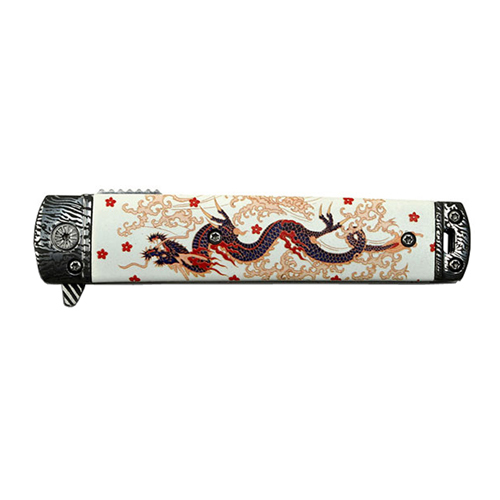 MC 3Cr13 Steel Dragon Pattern Handle Folding Knife