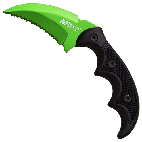 MTech USA Hawkbill Serrated Blade Fixed Knife w/ Sheath