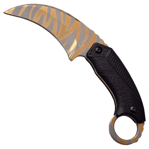 MTech USA Titanium Coated Stainless Steel Blade Fixed Knife