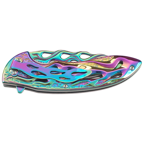 MTech USA Flame Cut Out Pattern Blade Folding Knife
