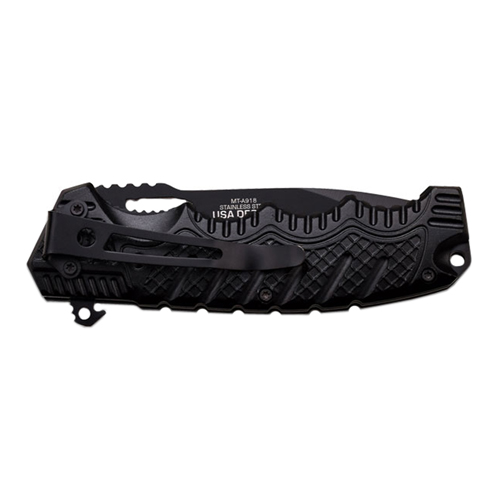 MTech USA A918 Black Finish Plain Edge Blade Folding Knife