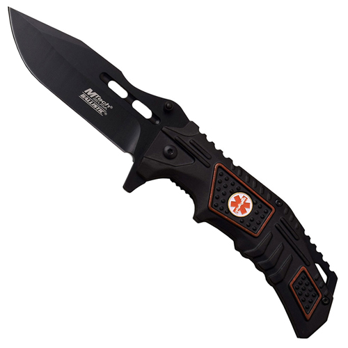 MT-A952 Black 2.8mm Blade 2 Tone Handle Folding Knife