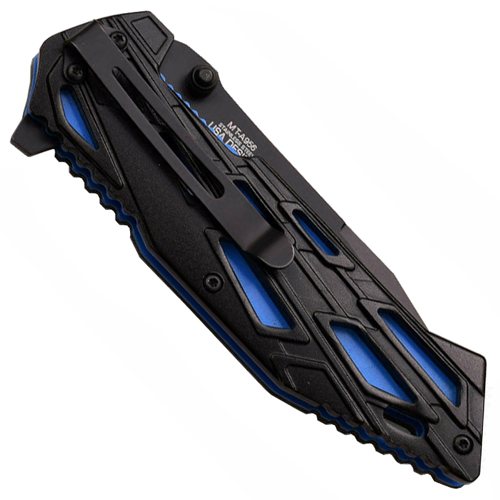 MTech USA A956 Black Finish Plain Edge Blade Folding Knife