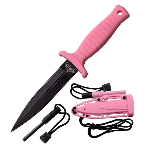 Master Cutlery USA 6.75 Inch Pink Handle Fixed Blade Knife