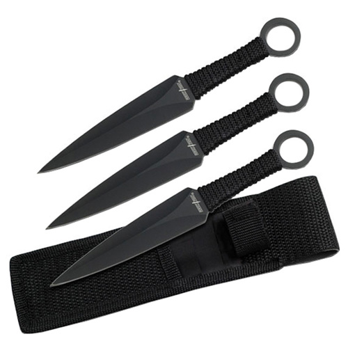 Perfect Point Cord Wrapped Handle 3 Pieces Throwing Knife Set