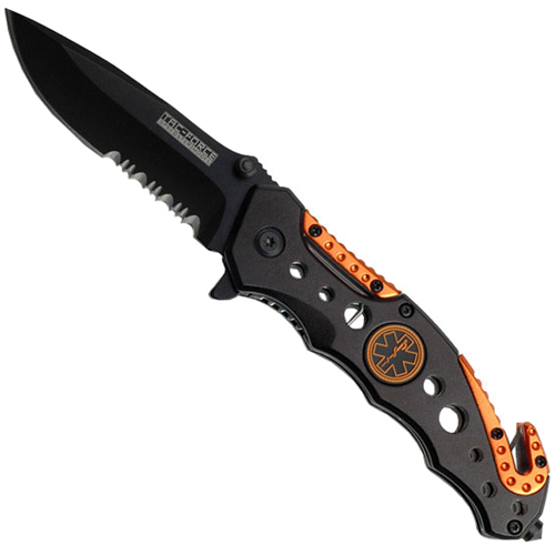 Tac-Force Aluminum Handle W/ EMT Medallion Folding Knife 