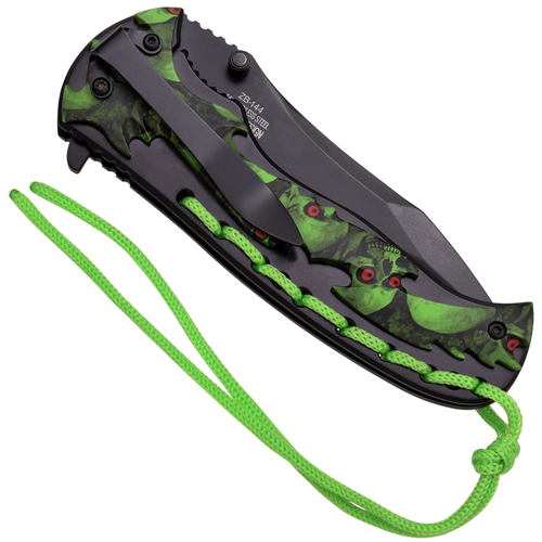 Z-Hunter ZB-144 Skull Pattern on Handle Folding Knife