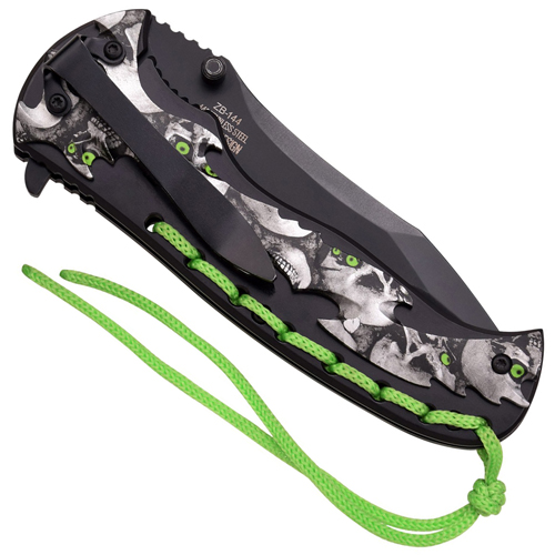 Z-Hunter ZB-144 Skull Pattern on Handle Folding Knife