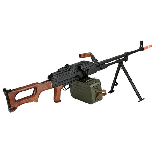 A&K Matrix PKM Russian Battlefield Squad Automatic Weapon Real Wood Airsoft Machine Gun