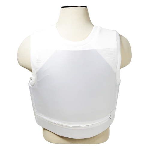 Concealed Carrier Vest with Two Level IIIA Ballistic Panels - White - Medium